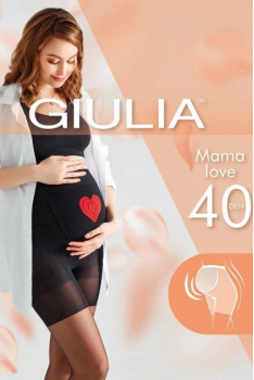 Колготи Giulia 40 Ден для вагітних Колготки з малюнком сердечко Нижня білизна жіноча 40 DEN Чорного кольору