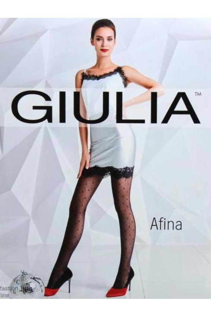 Жіночі колготки капронові сітка з візерунком фантазійні Giulia AFINA (4) 40 ден 4, Чорний