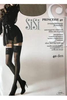 Високі Чорні панчохи жіночі Sisi Princesse 40 Den з мереживною резинкою Нижня жіноча білизна 3