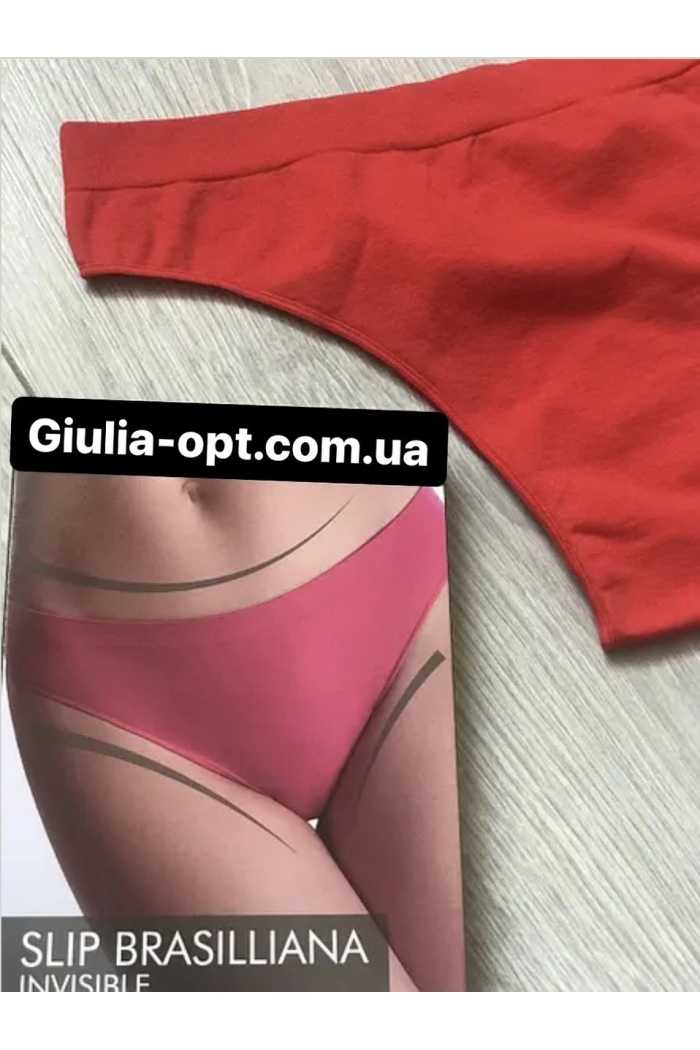 Безшовні трусики бразиліана жіночі Giulia Еластичні труси-бразиліана сліп Жіночий спідній бель. S/M — L/XL L/XL, Червоний