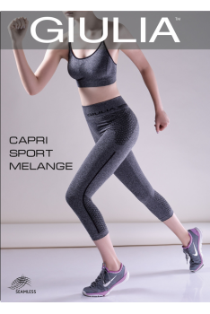 Капри Спортивные меланжевые GIULIA CAPRI SPORT MELANGE шортики женские для фитнеса и спорта  S/M/L M, MELANGE