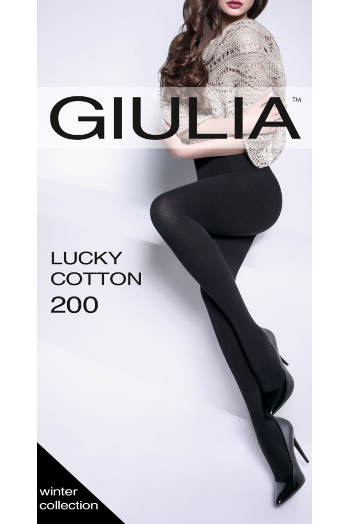 Колготы женские теплые хлопковые GIULIA Lucky Cotton 200 ден