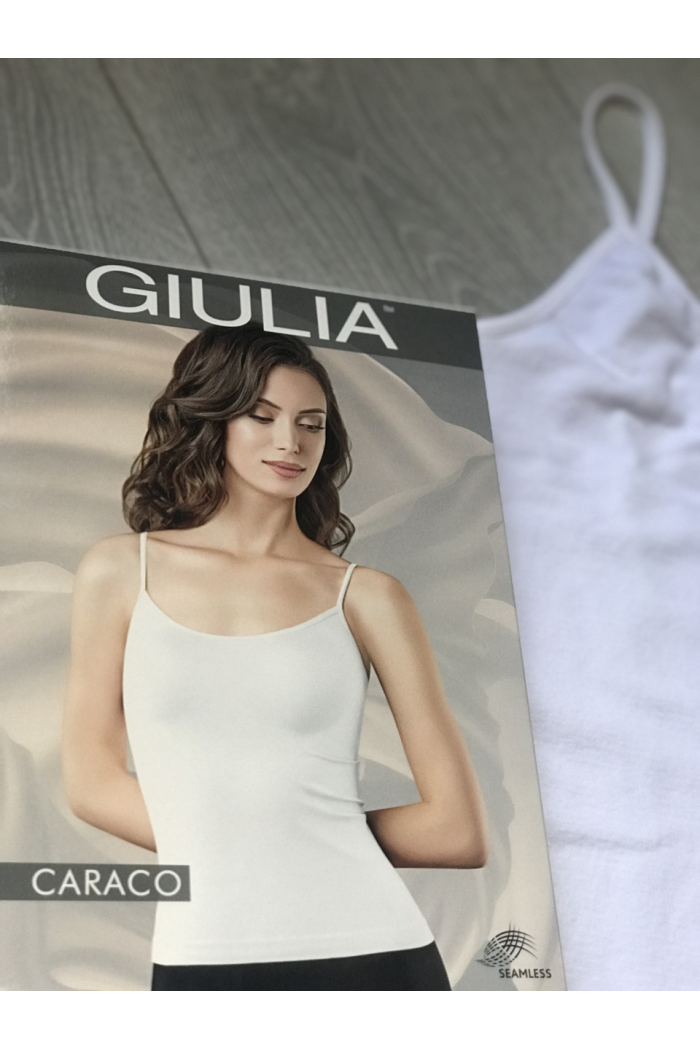 Бесшовная майка на тонких бретелях Giulia Caraco футболка домашняя повседневная Женское нижнее белье S/M, BIANCO