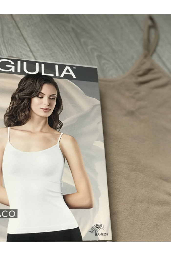 Безшовна майка на тонких бретелях Giulia Caraco футболка домашня повсякденна Повсякденна жіноча нижня білизна S/M, NATURALE