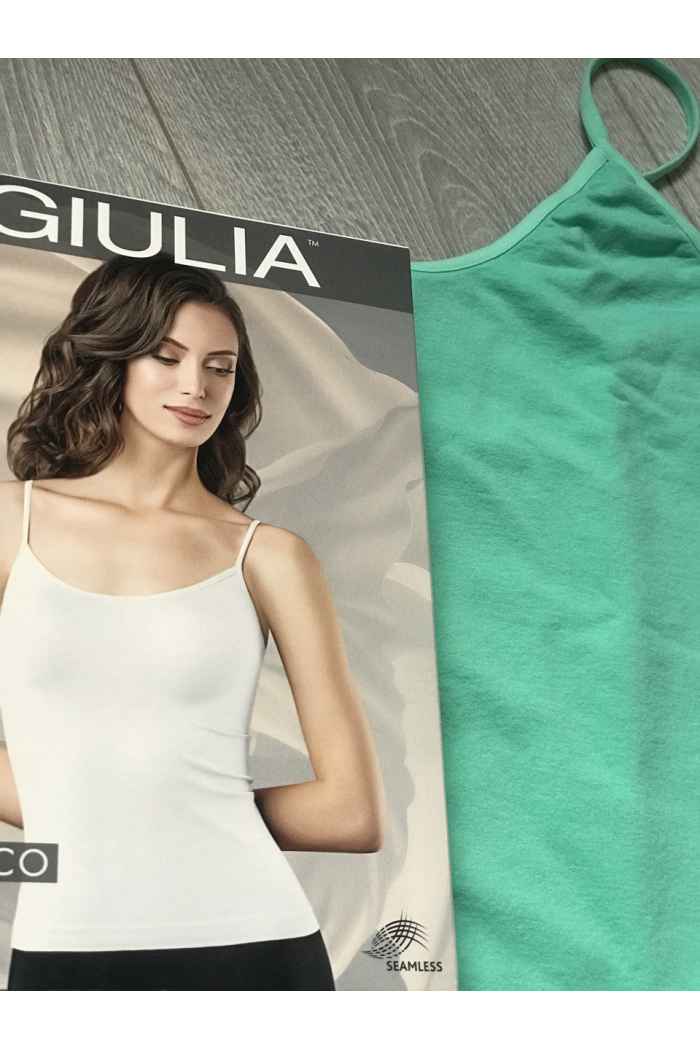 Безшовна майка на тонких бретелях Giulia Caraco футболка домашня повсякденна Повсякденна жіноча нижня білизна S/M, BISCAY GREEN