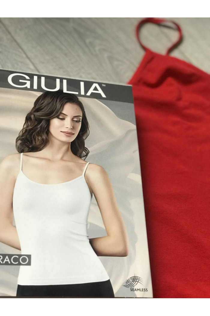 Бесшовная майка на тонких бретелях Giulia Caraco футболка домашняя повседневная Женское нижнее белье S/M, FLAME SCARLET