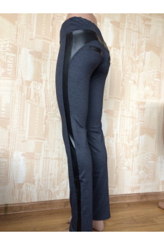 Легінси-штани зі вставками зі шкірозамінника GIULIA Оригінальні лосини жіночі Штани та штани р 42-50