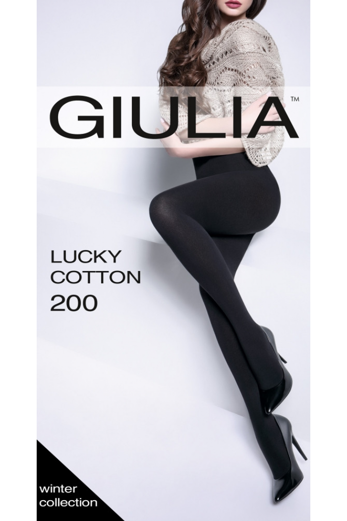 Колготи жіночі теплі бавовняні GIULIA Lucky Cotton 200 ден