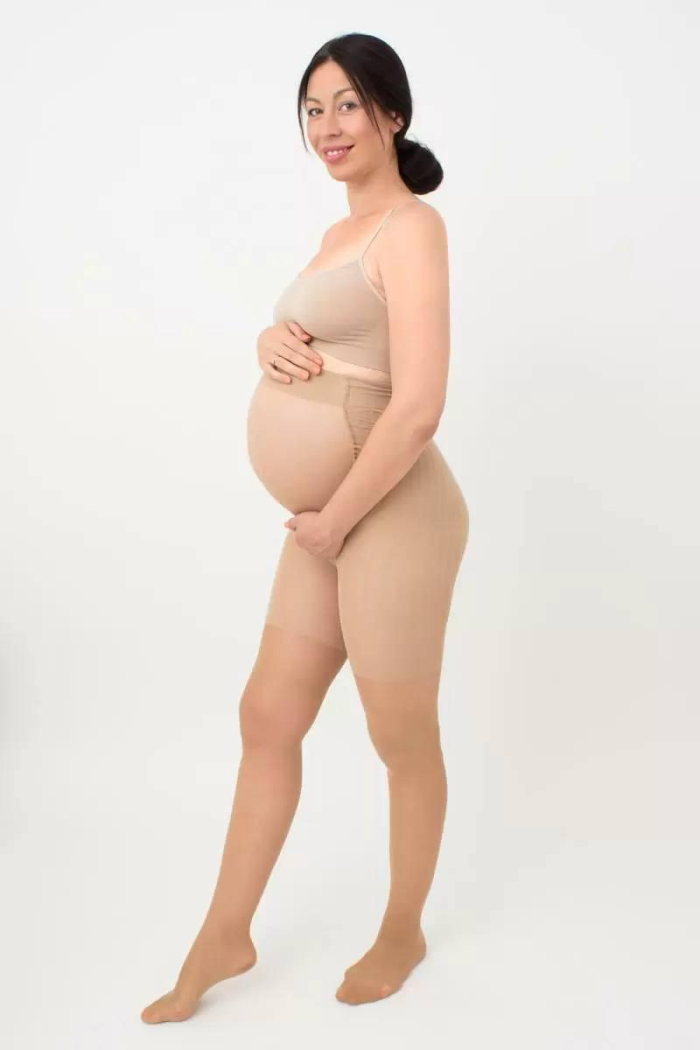 Колготки для вагітних Giulia 40 ДЕН Колготи зі вставкою Нижня білизна для жінок 40 DEN Чорні-Бежеві
