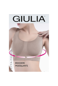 Бесшовный моделирующий женский топ на широких бретелях GIULIA Brassiere Modellante поддерживающий топик L/XL, Черный