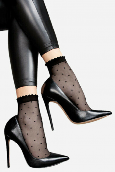 Жіночі капронові шкарпетки в горошок стильні “LORES“ DOT calzino 20 den.