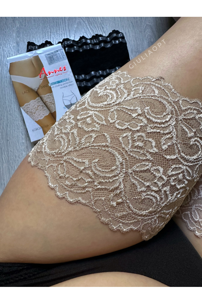 Мереживні Бандалетки на стегна LACE THIGH BAND WITH SILICONE Пов“язки смужки від натирання Хідлейси р. S-XXXL