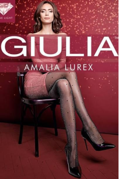 Женские колготки капроновые в горошек с люрексом  Amalia Lurex 20 черные