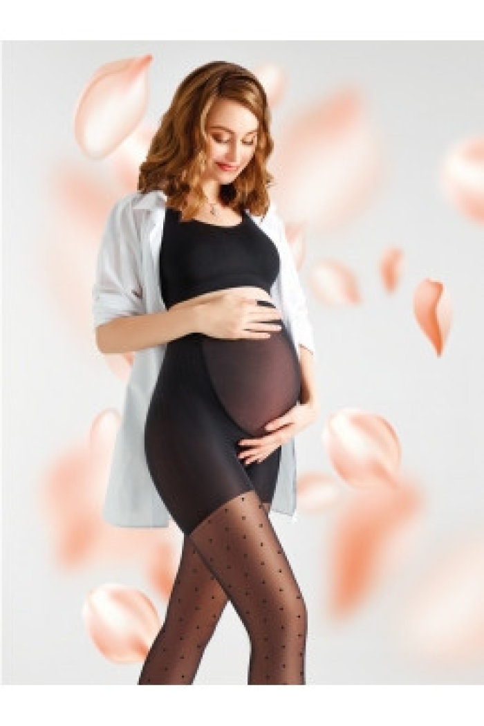 Колготки для беременных Mama Amalia 40 Ден Колготы в горошек Нижнее белье для женщин 40 DEN Черного цвета