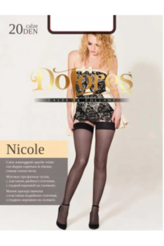 Матові прозорі панчохи жіночі на силіконі красиві DOLORES NICOLE 20 den